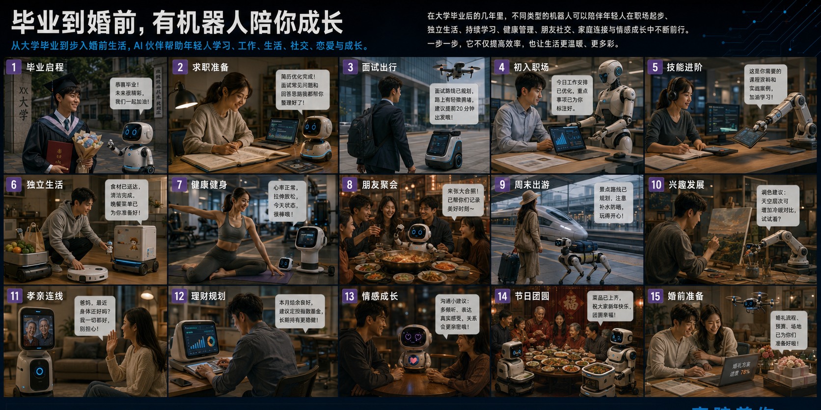 毕业到婚前,有机器人陪你成长